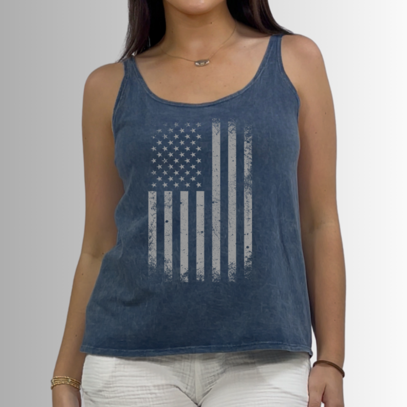 Made in USA Premium Cotton Tank Tops with Unique Graphic Designs | Made with USA Grown Cotton and Mineral Washed for Vintage Look and Added Softness