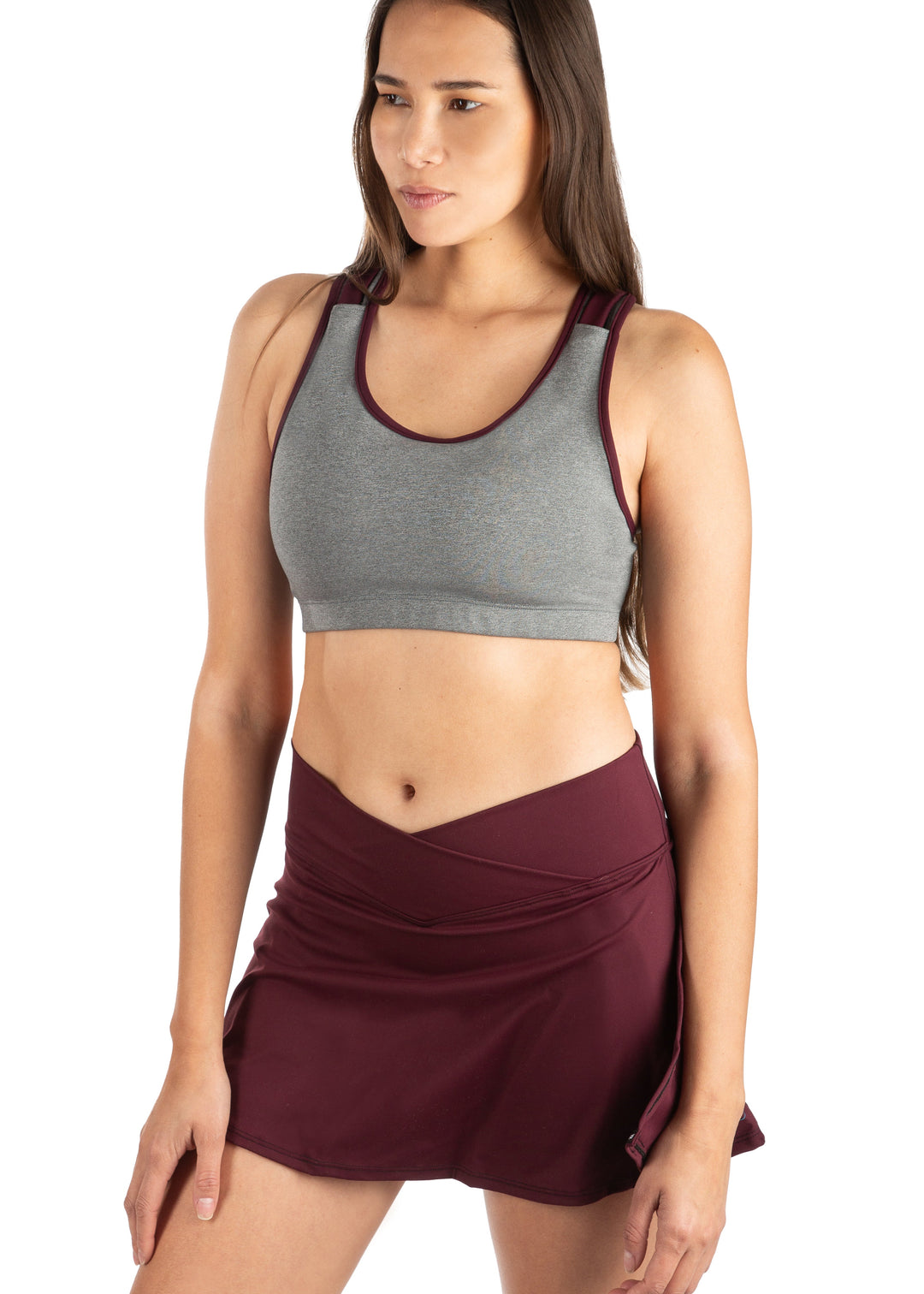 Activloops™ Heather Burgundy 2-in-1 Sports Bra