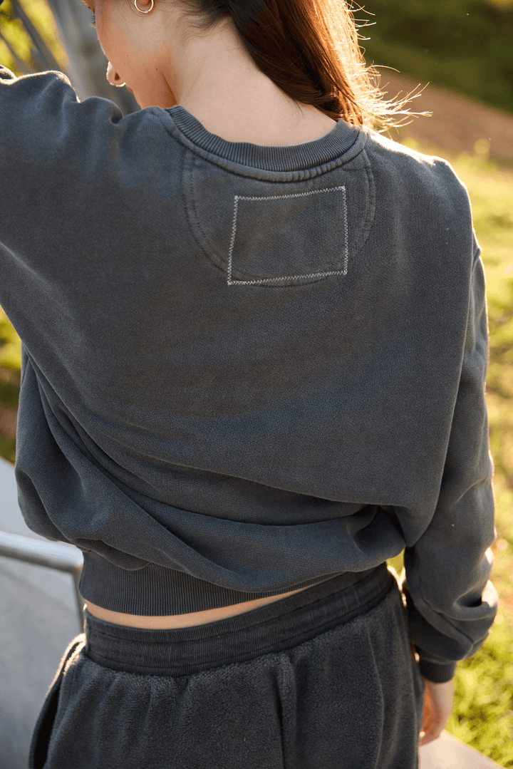 The Organic Sweatshirt by People of Leisure — 100% organic cotton, relaxed cozy fit. Ethically made in LA. Sizes XS–XL