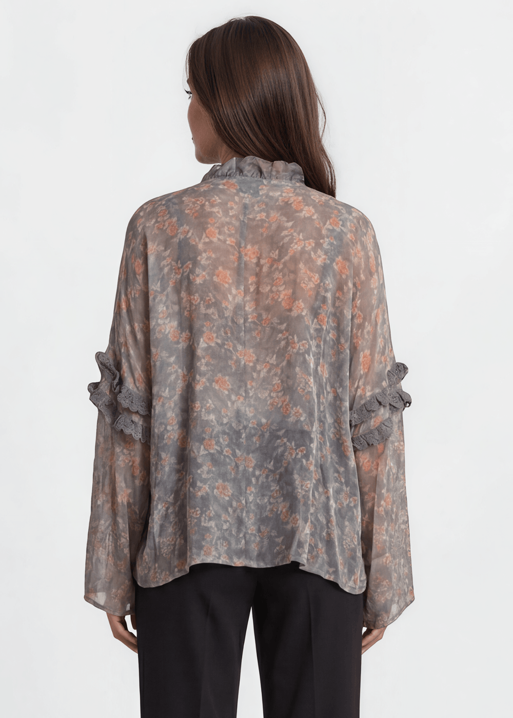 Jaded Gypsy Ladies Chiffon Floral Studded Detail Garden Romance Cardigan | Made In USA | Classy Cozy USA Made in America Boutique