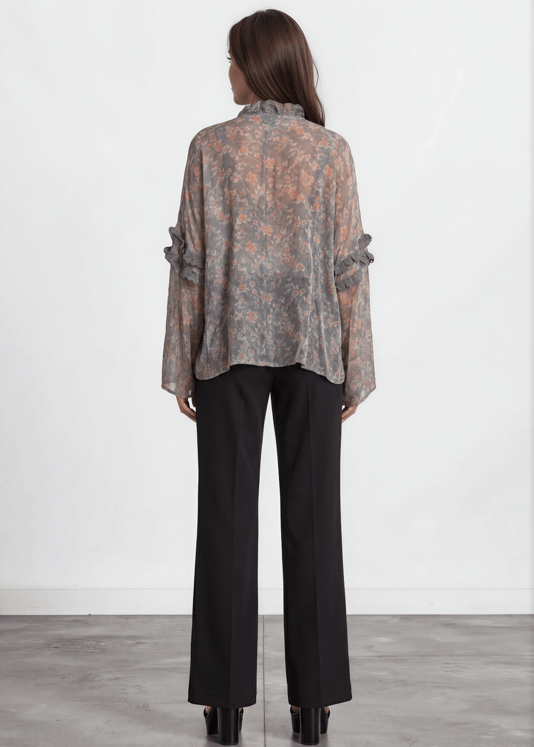 Jaded Gypsy Ladies Chiffon Floral Studded Detail Garden Romance Cardigan | Made In USA | Classy Cozy USA Made in America Boutique