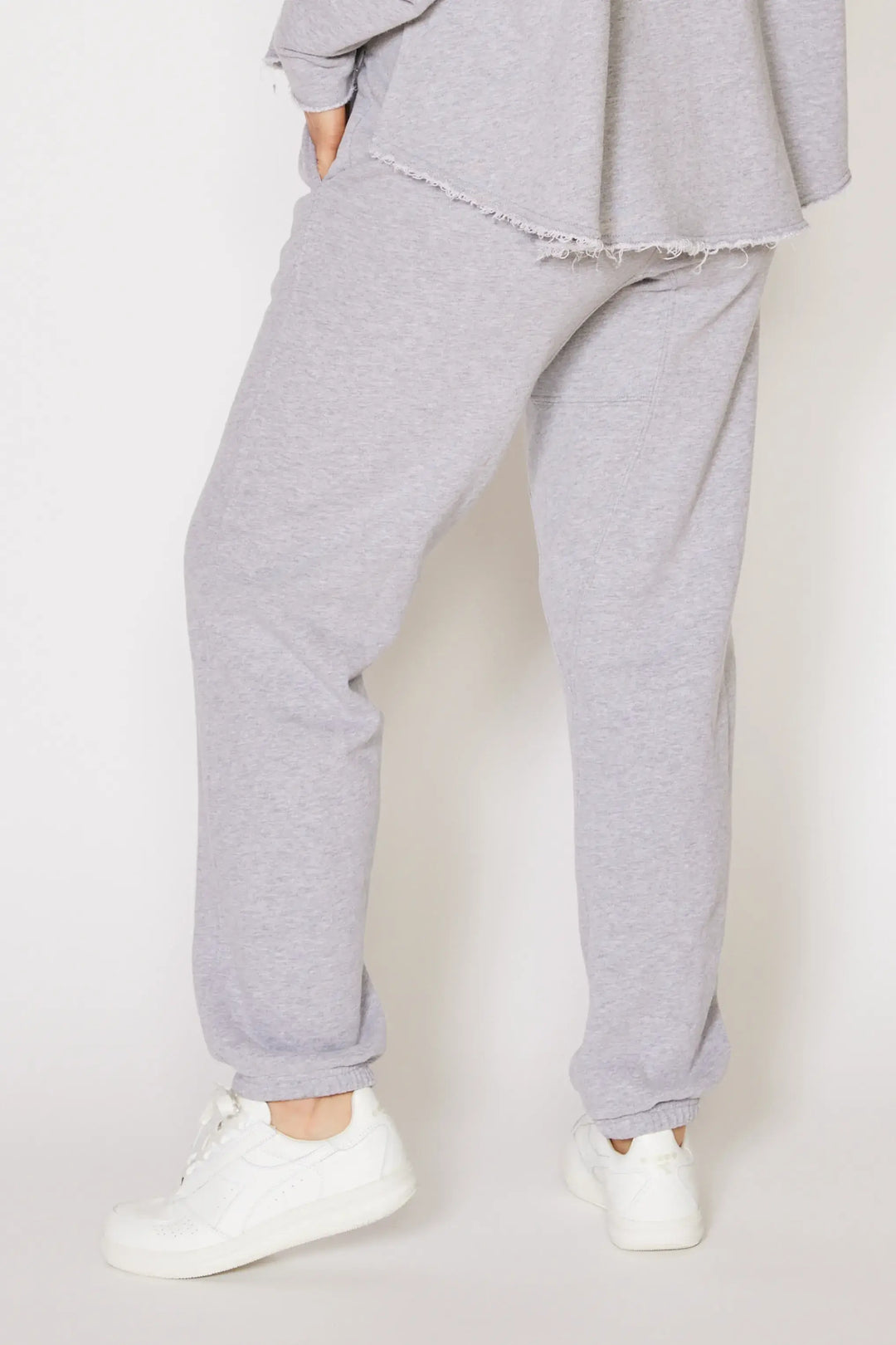 People of Leisure - Cruz Sweatpants - In a versatile heather gray, these comfort fit pants are the trusty sidekick for your daily grind or your lazy Sundays – ethically sourced, locally made, and upcycled with heart right in LA&