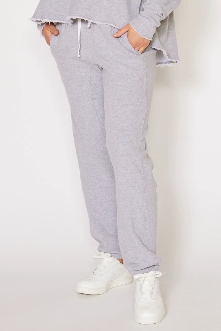 People of Leisure - Cruz Sweatpants - In a versatile heather gray, these comfort fit pants are the trusty sidekick for your daily grind or your lazy Sundays – ethically sourced, locally made, and upcycled with heart right in LA&