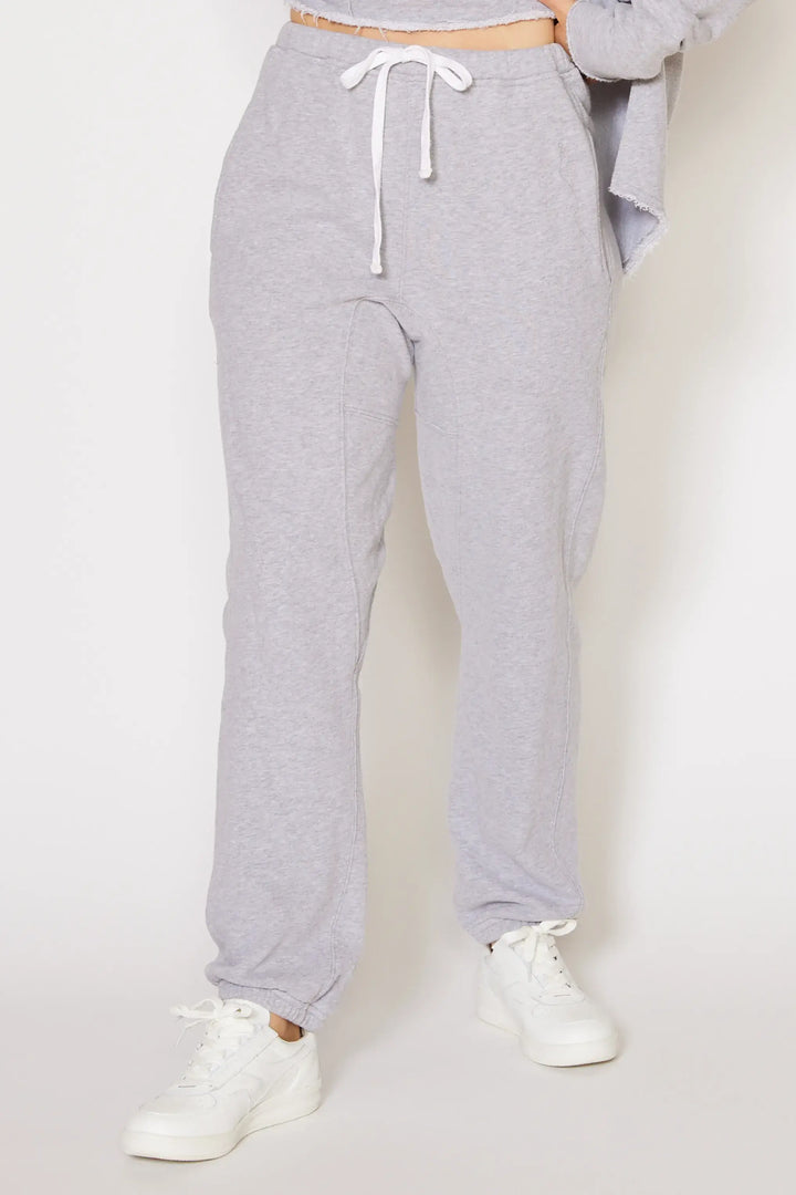 People of Leisure - Cruz Sweatpants - In a versatile heather gray, these comfort fit pants are the trusty sidekick for your daily grind or your lazy Sundays – ethically sourced, locally made, and upcycled with heart right in LA&
