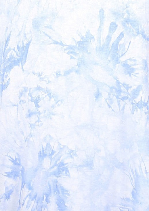 USA Made Ladies Super Soft Sky Blue Tie Dye Full Length Maxi Skirt with Fold Over Waist | Made in USA | Classy Cozy Cool Women&