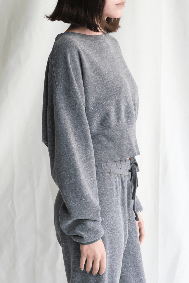 The New Varsity Pants by People of Leisure — cozy fleece joggers in a relaxed fit. Ethically made in LA. Sizes XS–XL