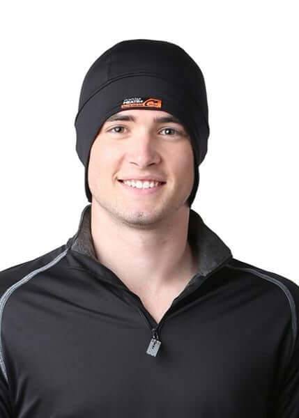 WSI Sportswear Men's HEATR®  Flippy Hat in Black Made in USA, Will keep you warm even in temperatures from 0° to 75°, Highly versatile, Protects head and ears from the wind, cold, and frostbite, Ear flaps can be flipped upwards to allow for cooling, 