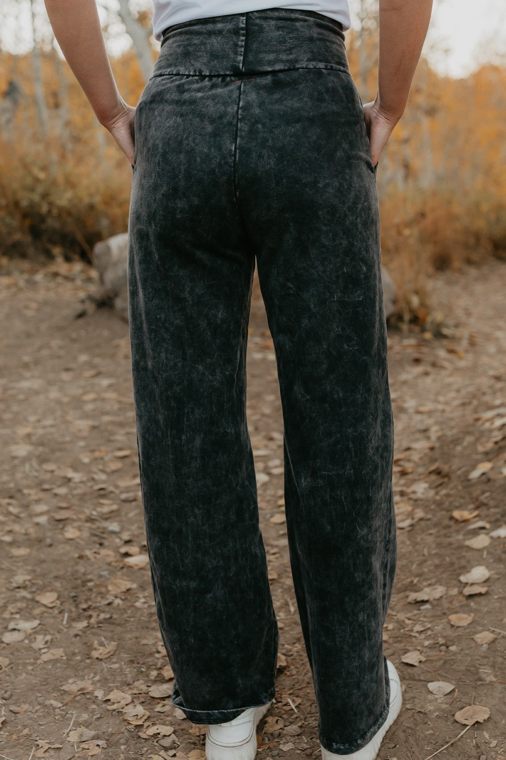 Shop The Comfy Pant by People of Leisure — organic cotton blend in Blue &amp; Black. Relaxed fit, ethically made in LA. Sizes S–XL.