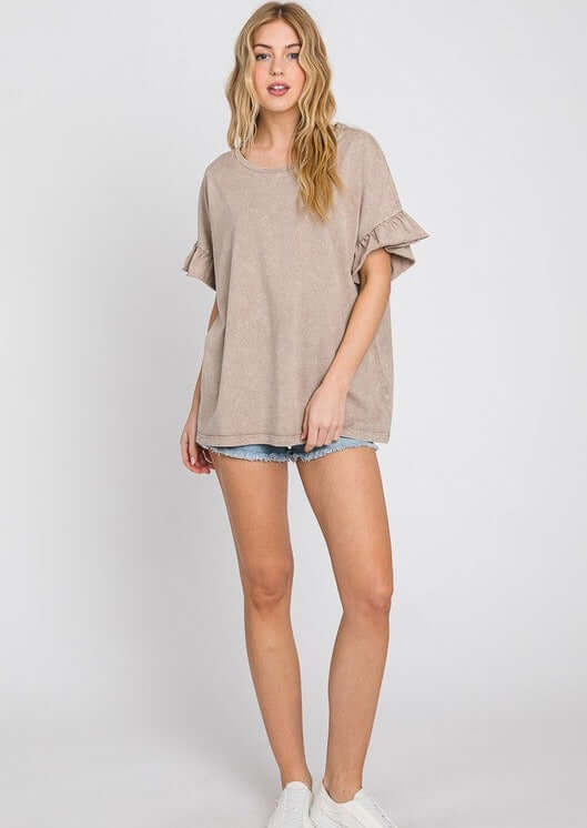 Rita Ruffled Sleeve Loose Fit Tee