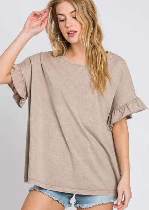 Rita Ruffled Sleeve Loose Fit Tee