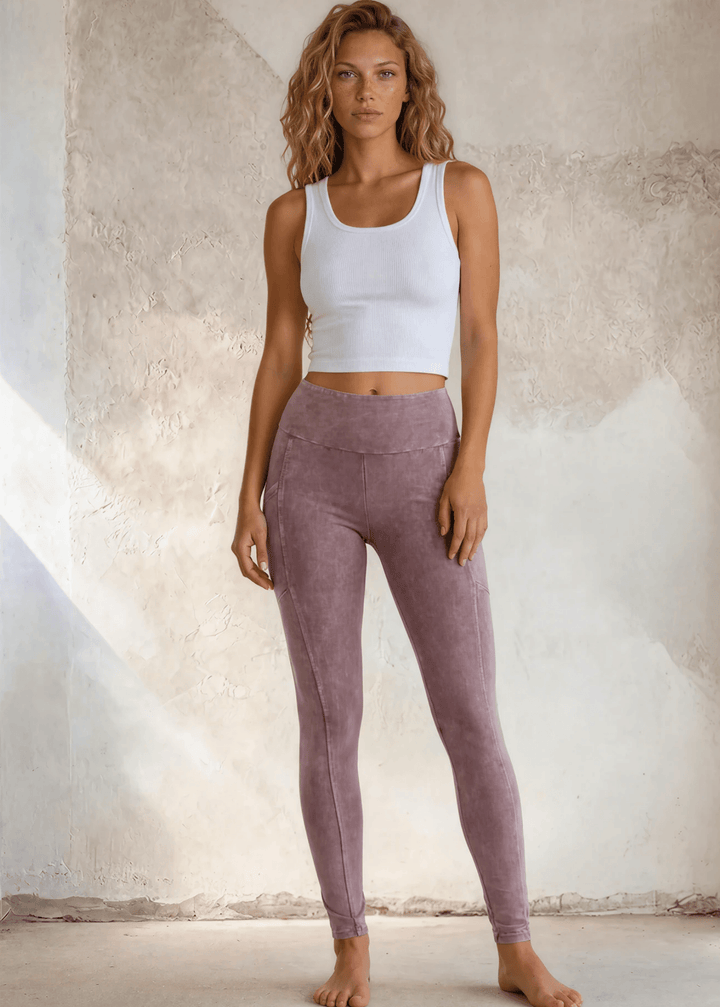 Plano Perfect Fit Pocket Leggings (Mauve Denim)
