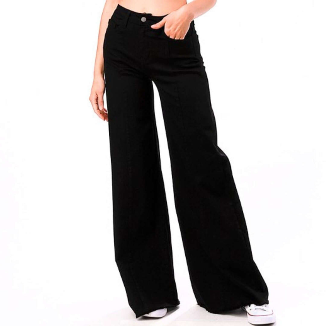 Black O2 Denim 505 High Waist Flare Jeans | Style PW505 | Women&