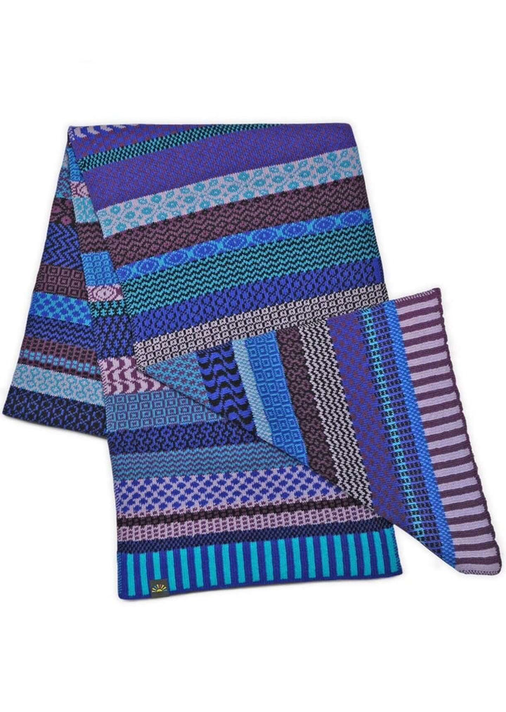 Solmate RASPBERRY  Knitted Scarf with Colors turquoise, purple, black, lilac, royal blue. | Made in USA | Classy Cozy Cool Women&