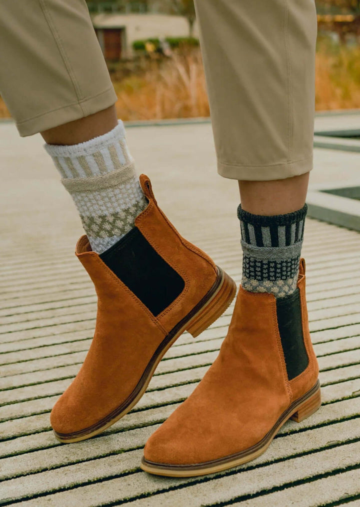Solmate Socks Starlight Knitted Crew Socks Proudly Made USA | These socks are delightfully mismatched &amp; so very comfortable. American Made Clothing