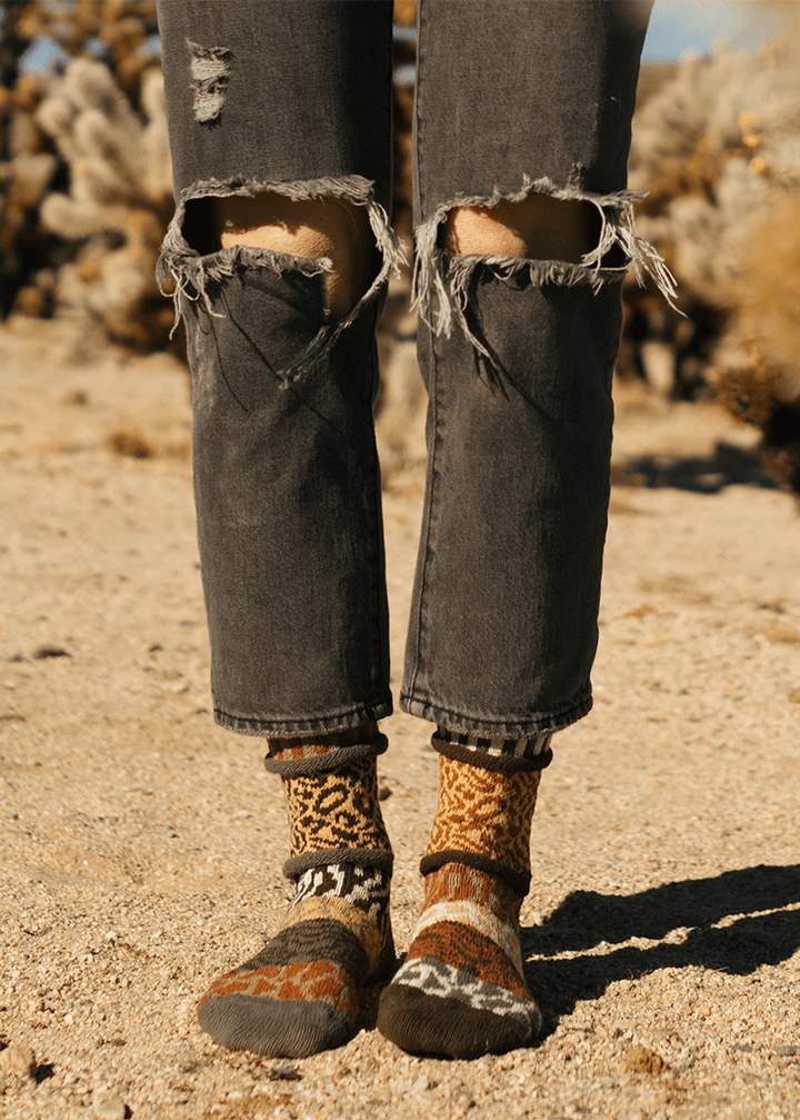 Solmate SAVANNAH Knitted Crew Socks | Made in USA | These socks are delightfully mismatched &amp; so very comfortable.  American Made Women&