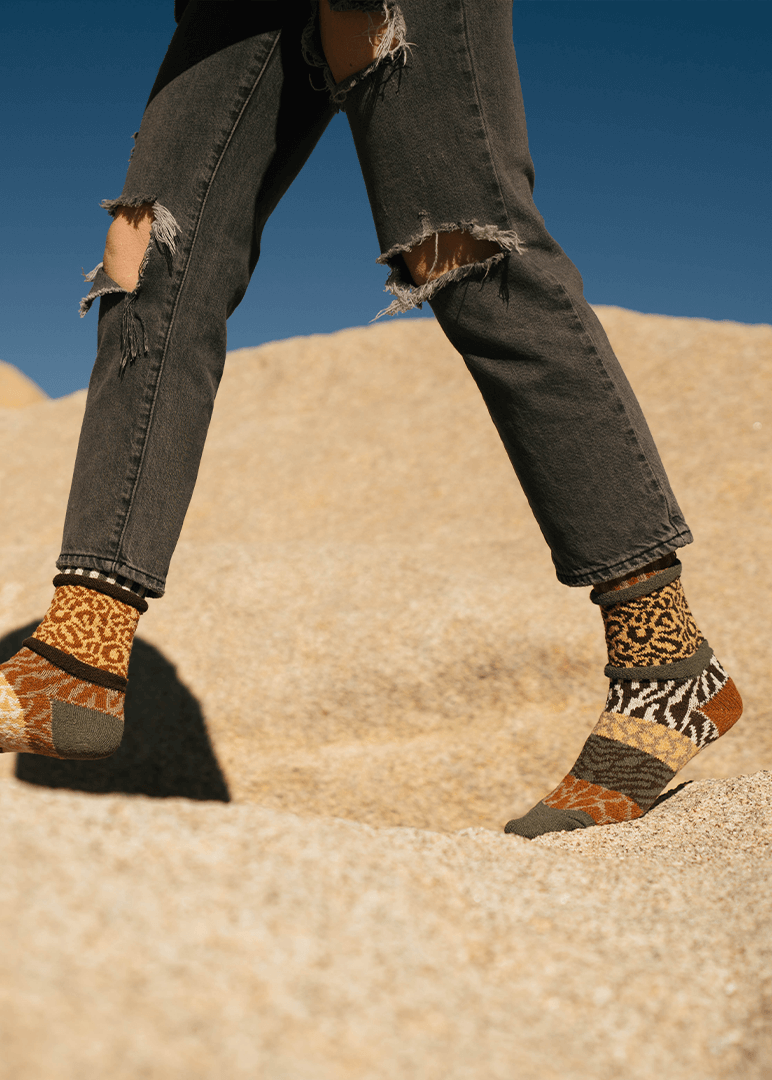 Solmate SAVANNAH Knitted Crew Socks | Made in USA | These socks are delightfully mismatched &amp; so very comfortable.  American Made Women&