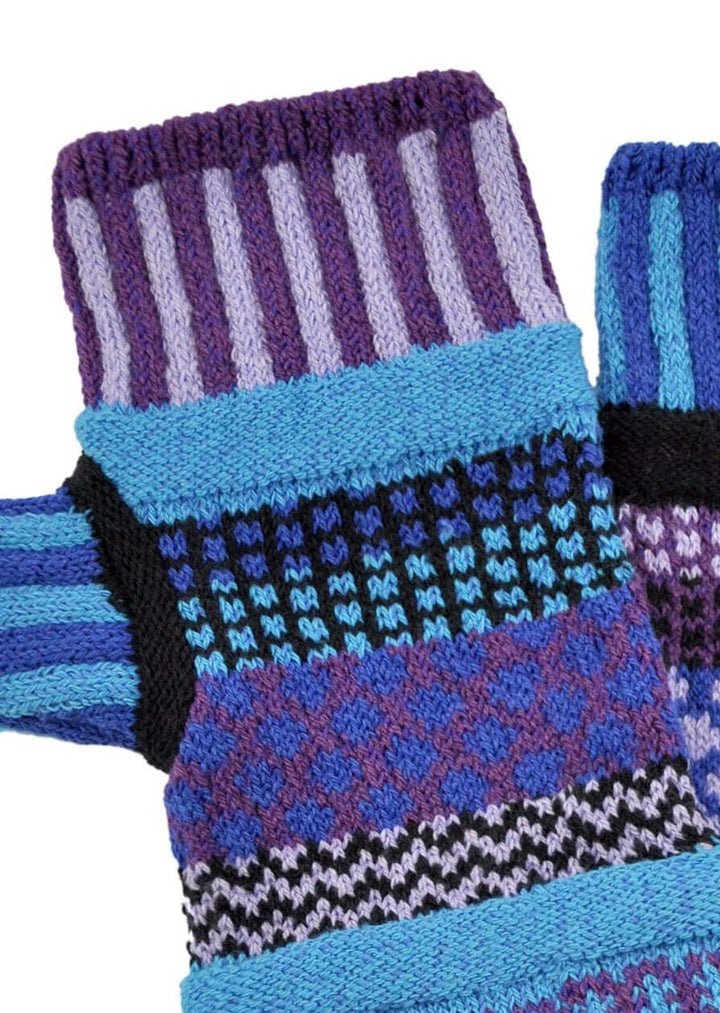 Solmate RASPBERRY Knitted Fingerless Mittens with Colors: turquoise, purple, black, lilac, royal blue. | Made in USA | Classy Cozy Cool Women&