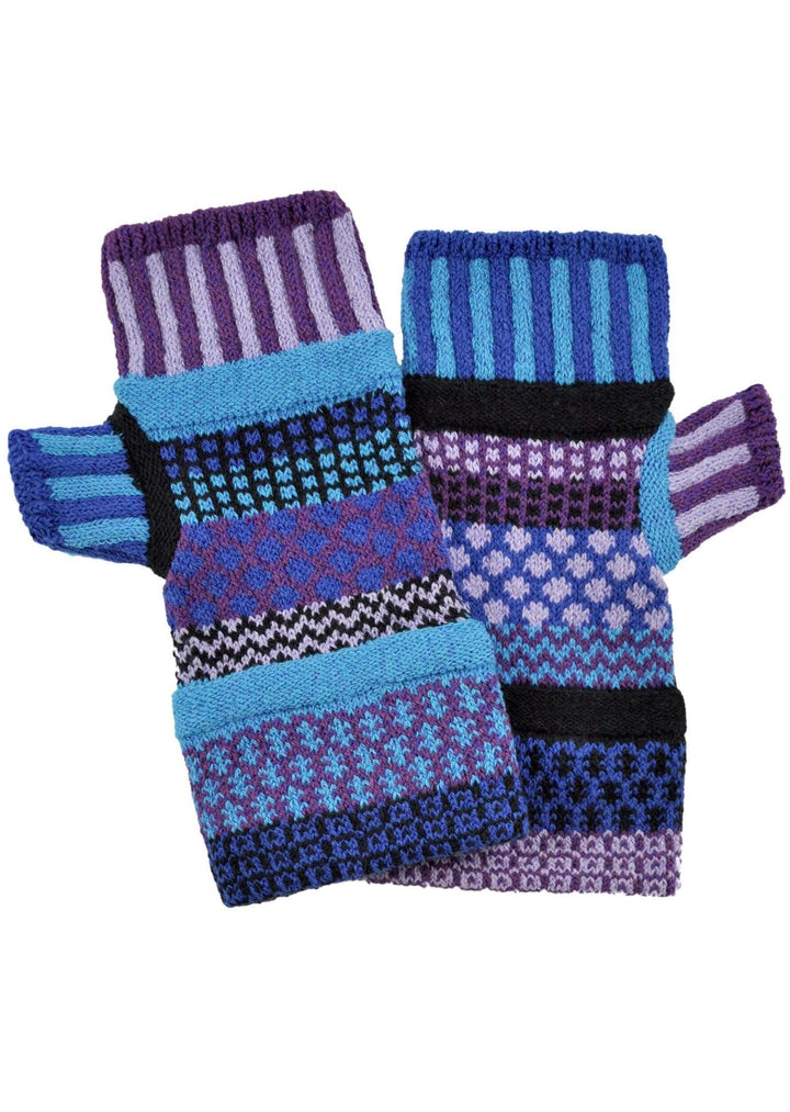 Solmate RASPBERRY Knitted Fingerless Mittens with Colors: turquoise, purple, black, lilac, royal blue. | Made in USA | Classy Cozy Cool Women&