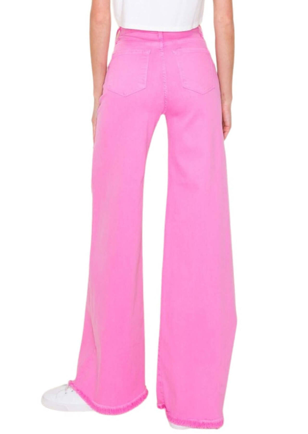 O2 Denim 505 High Waist Flare Jeans in Fuchsia Pink | Style PW505 | Women&