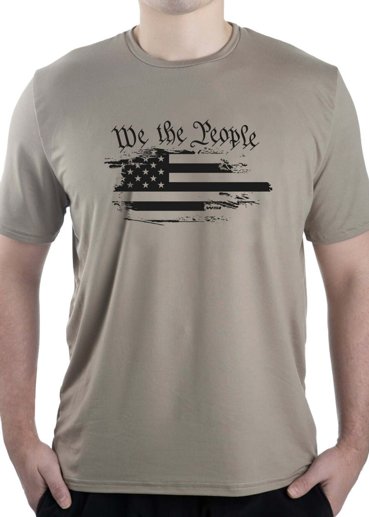 Made in USA. WSI Sportswear Men’s Patriotic We The People Graphic SoftTECH™ Tee.  Lightweight, Moisture Wicking
