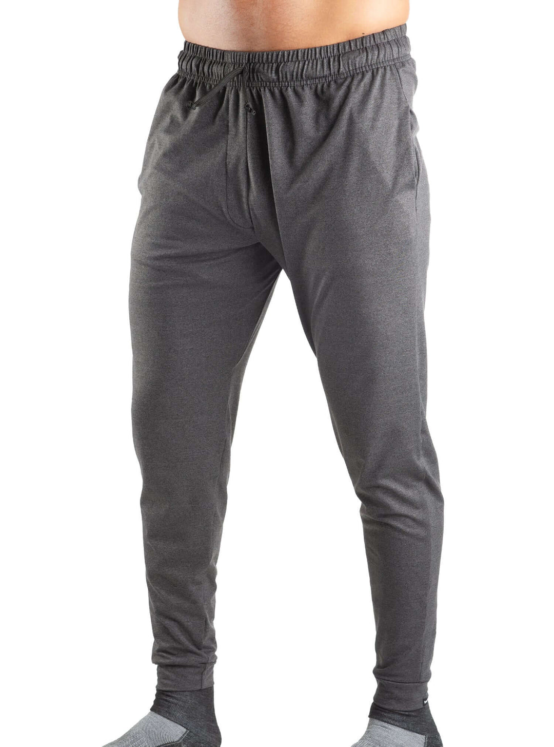 WSI Sportswear Men's SoftTECH™ Pro Joggers Made in USA in Charcoal Gray, Elastic band with draw cord, Side pockets, Cuffed Hem 