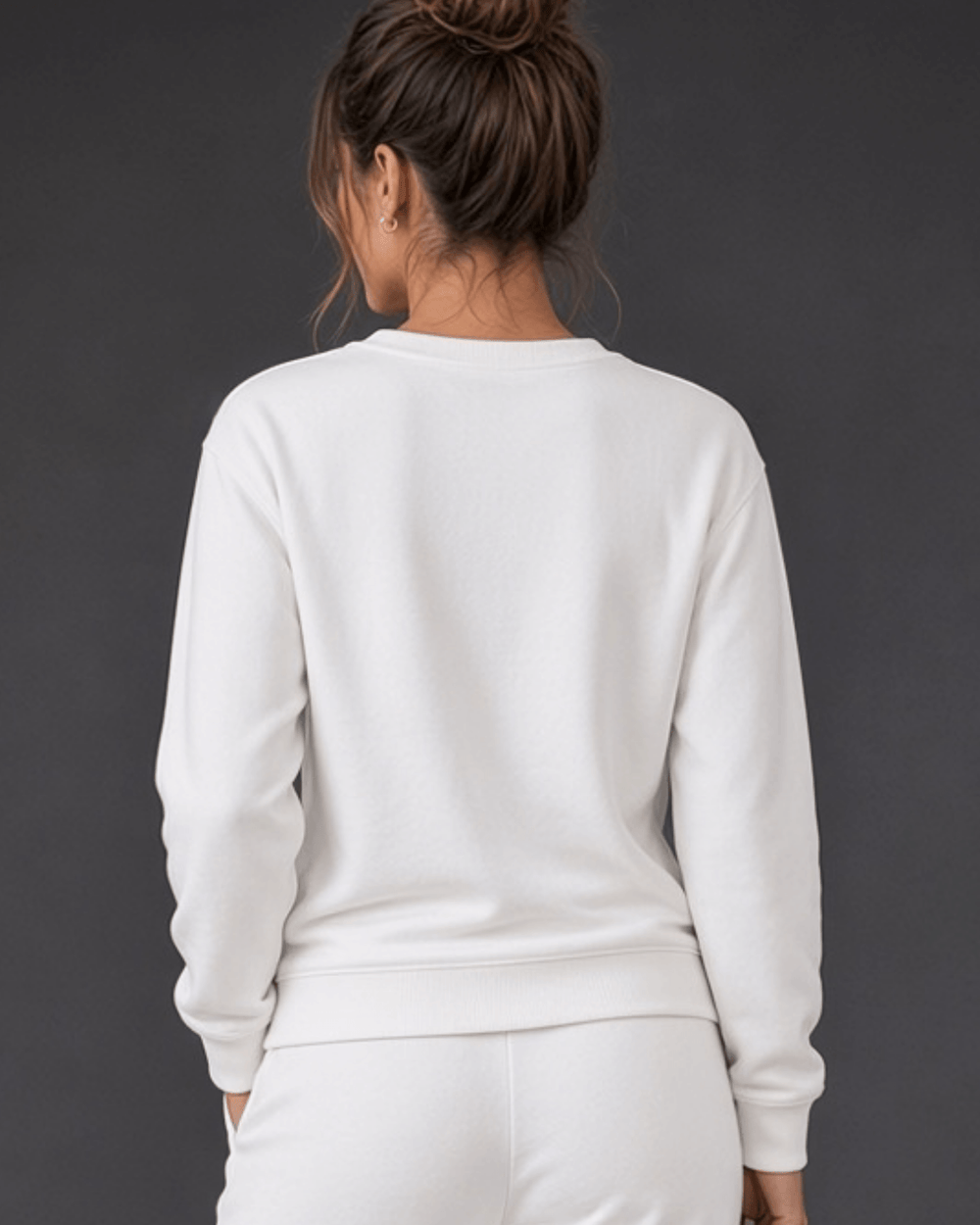 Made in USA. Shop the white Carmen casual sweatshirt with a relaxed fit for easy everyday styling. The best in basics.