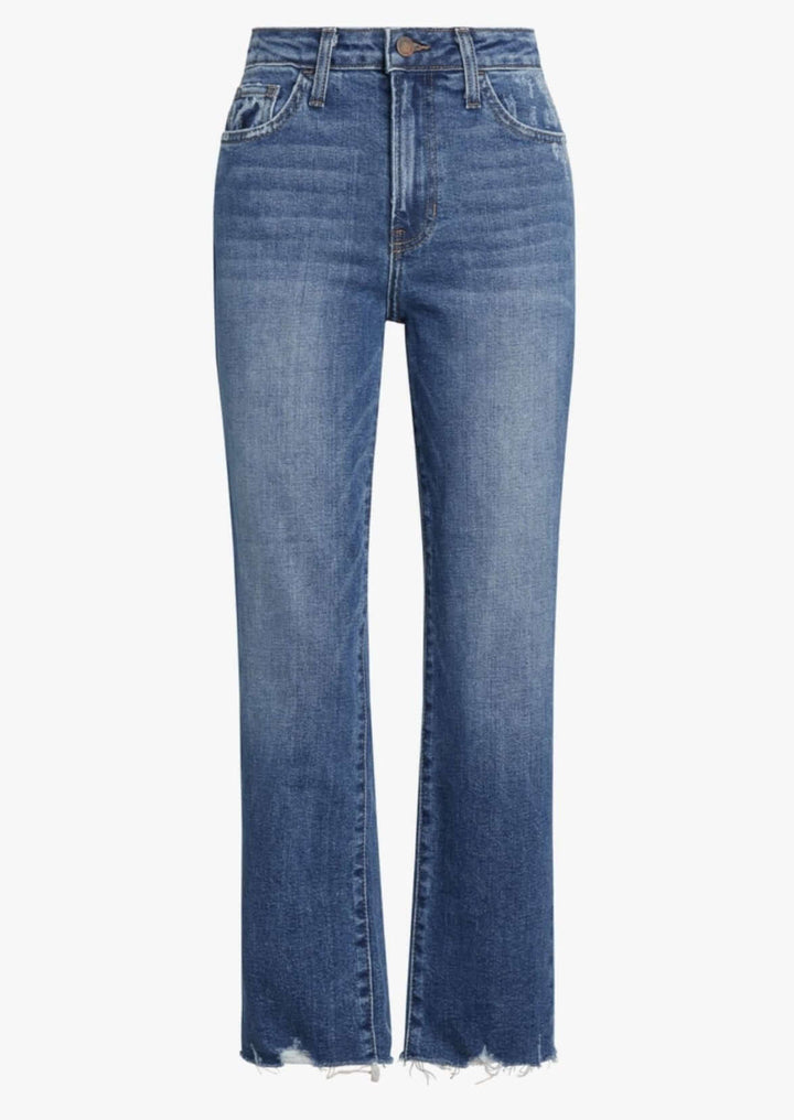 Just Black Denim Relaxed Fit Mid Rise Distressed Hem Cropped Jeans BP304J | Made in USA | Classy Cozy Cool Made in America Women&