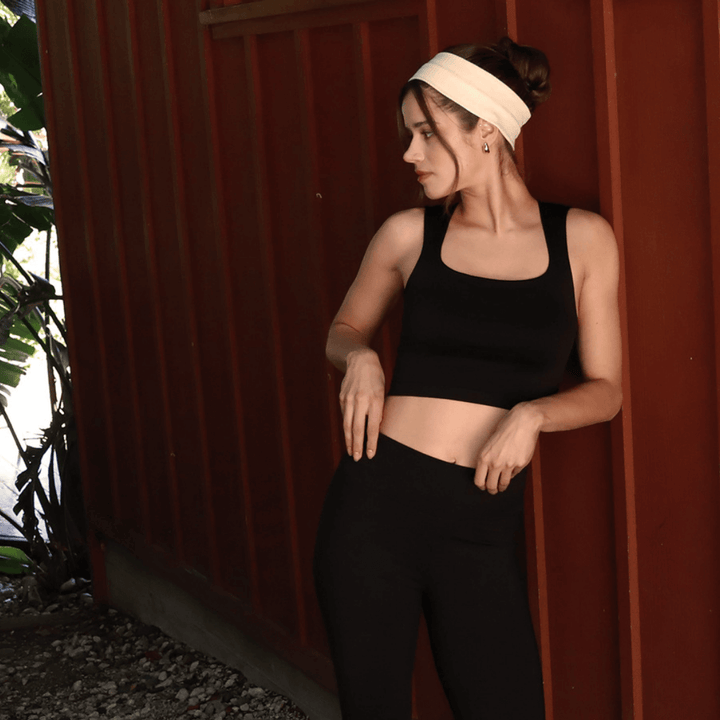 Made in USA Nikibiki Clean Line Seamless Square Neck Bra Top Style NS8252 in Black | Modern simplicity and style | Classy Cozy Cool Made in America Boutique
