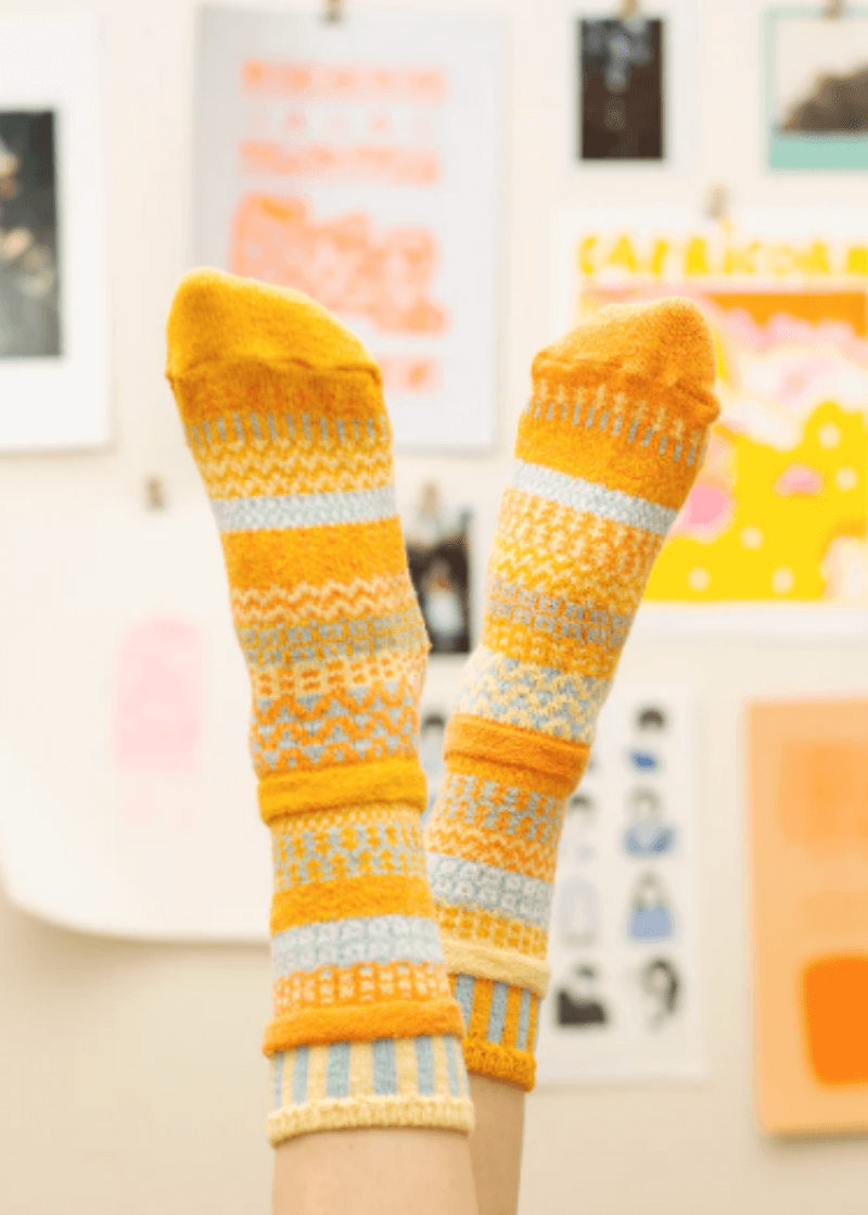 Made with Love in the USA, Solmate CLEMENTINE Knitted Crew Socks are delightfully mismatched &amp; so very cozy and comfortable.  Classy Cozy Cool Women&
