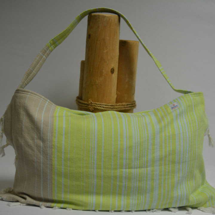 Solid 3‑in‑1 Turkish Cotton Beach Bag