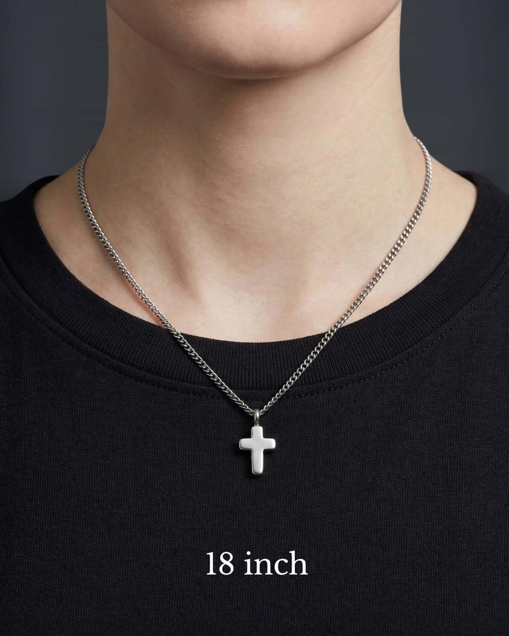 Handcrafted solid sterling silver cross choker necklace on stainless steel. Choker to 22 inch. Made in USA with a lifetime warranty