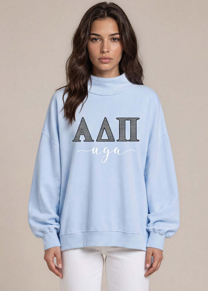 Alpha Delta Pi | UGA Edition | Mock Neck Oversized Sweatshirt