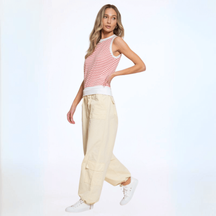 Light &amp; Lux Semi Sheer Striped Tank CLEARANCE FINAL SALE