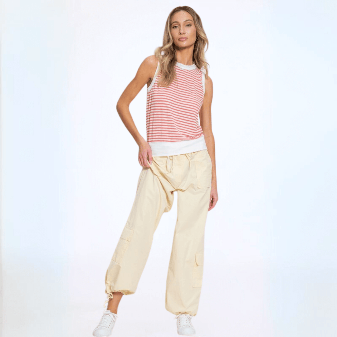 Light &amp; Lux Semi Sheer Striped Tank CLEARANCE FINAL SALE