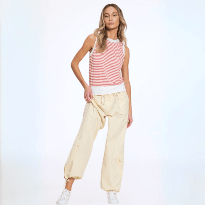 Light &amp; Lux Semi Sheer Striped Tank CLEARANCE FINAL SALE