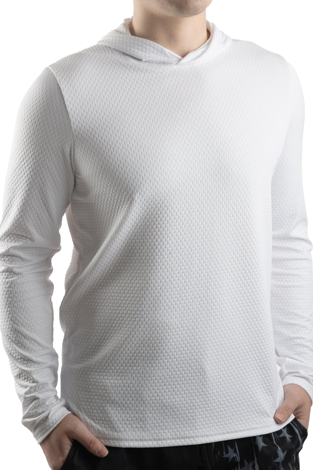 Made in USA. WSI Sportswear Men’s Illusion Mesh Sun Hoodie. Lightweight. Stretch. Breathable. Built-in UPF 50 Sun Protection.