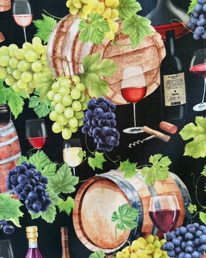 Made in USA. Shop the Wine Vintage Dress by Retrolicious in 100% cotton, with a high neckline, longer full skirt and hidden pockets. Sizes XS–4X.