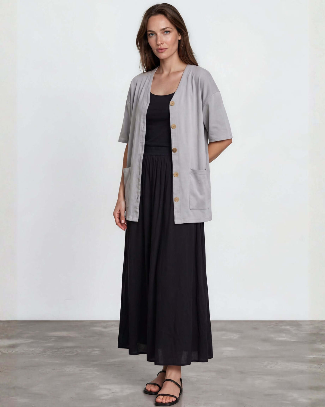 The Mary K Farm Smock — loose fit organic cotton jacket with XL pockets. USA grown, milled &amp; sewn. Pre-shrunk, chemical free. Sizes S–XL.