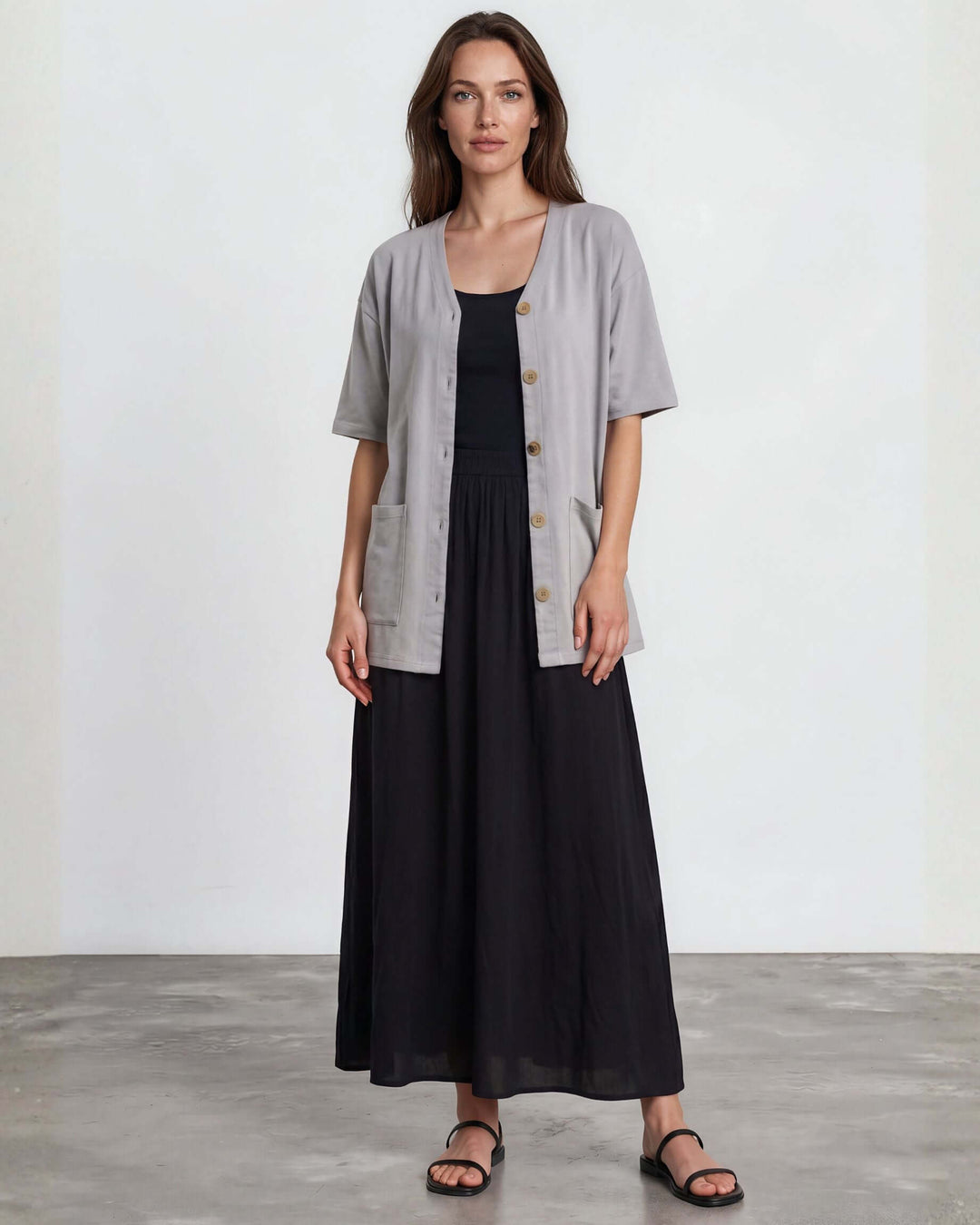 The Mary K Farm Smock — loose fit organic cotton jacket with XL pockets. USA grown, milled &amp; sewn. Pre-shrunk, chemical free. Sizes S–XL.