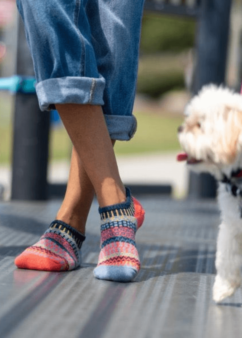 Solmate MASALA Knitted Ankle Socks | Made in USA | These socks are delightfully mismatched &amp; so very comfortable.  American Made Women&