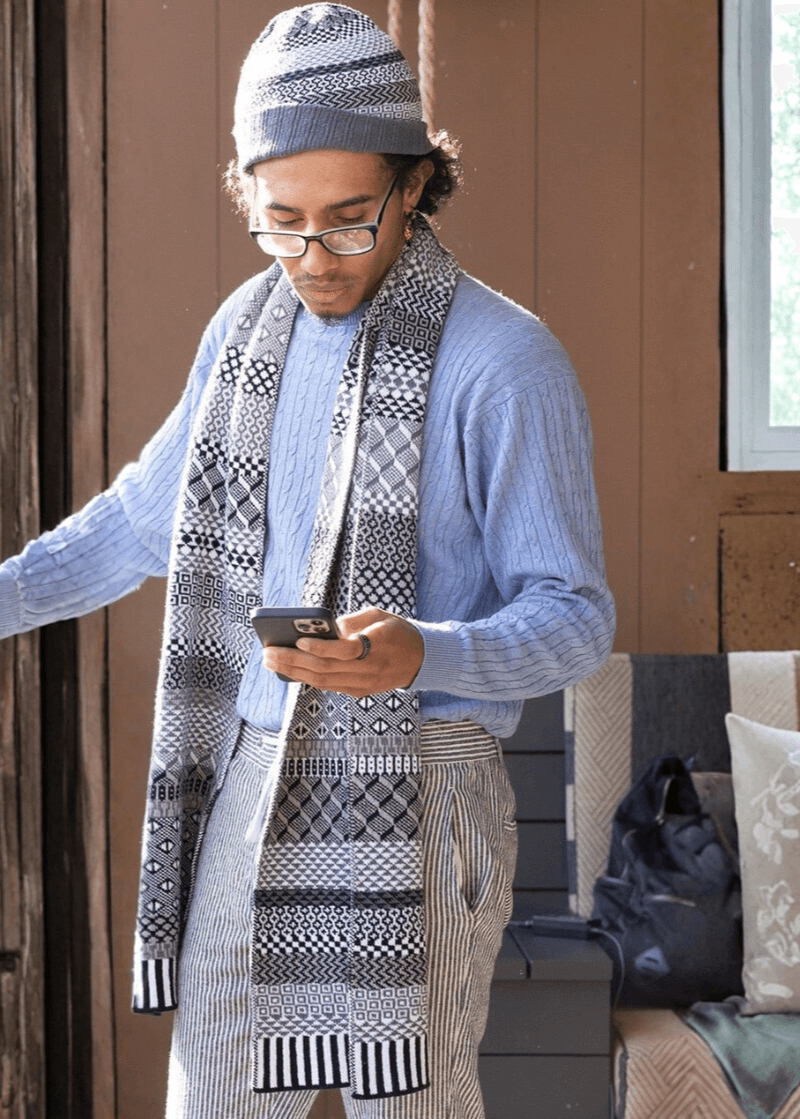 Solmate Socks Midnight Knitted Scarf | Made in USA | Classy Cozy Cool Women&