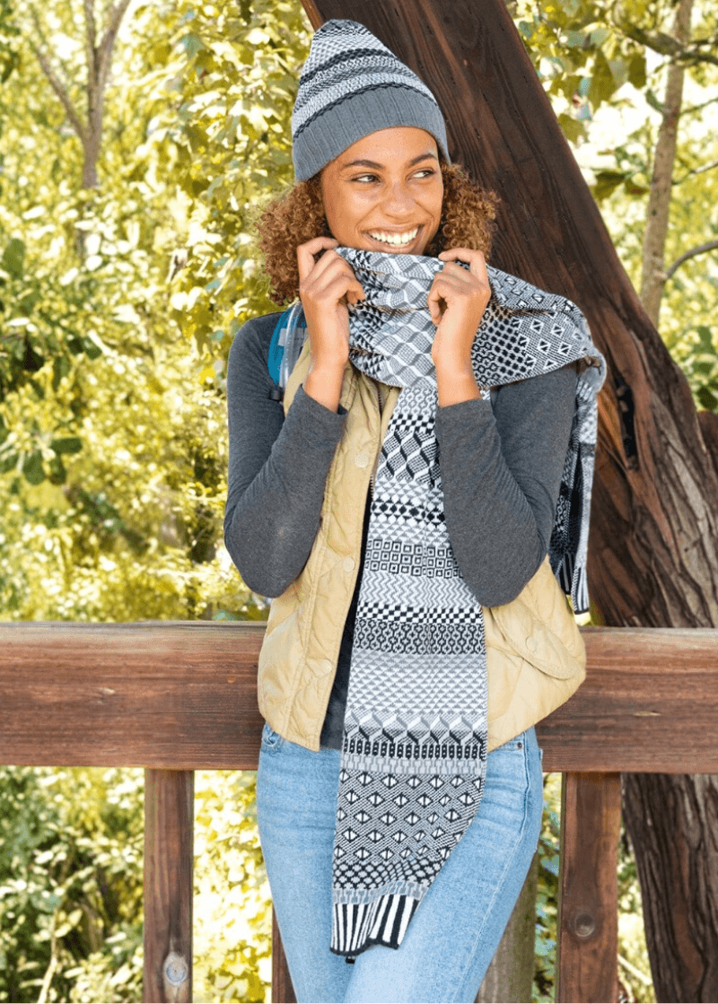 Solmate Socks Midnight Knitted Scarf | Made in USA | Classy Cozy Cool Women&
