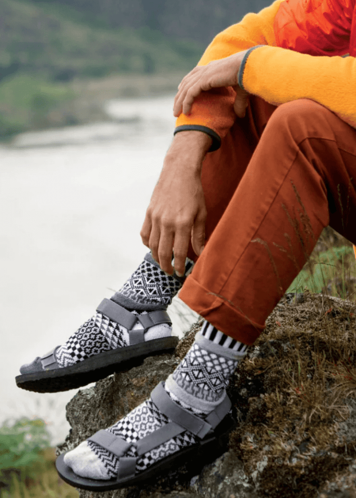 USA Made Socks Solmate MIDNIGHT Black &amp; White Knitted Crew Socks | Made In USA | Delightfully Mismatched &amp; so Very Comfortable. Classy Cozy Cool Women&