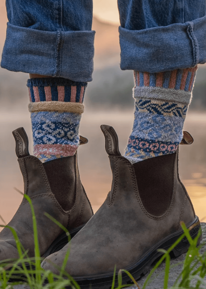 Solmate MIRAGE Knitted Crew Socks Proudly Made USA | These socks are delightfully mismatched &amp; so very comfortable. Classy Cozy Cool Women&