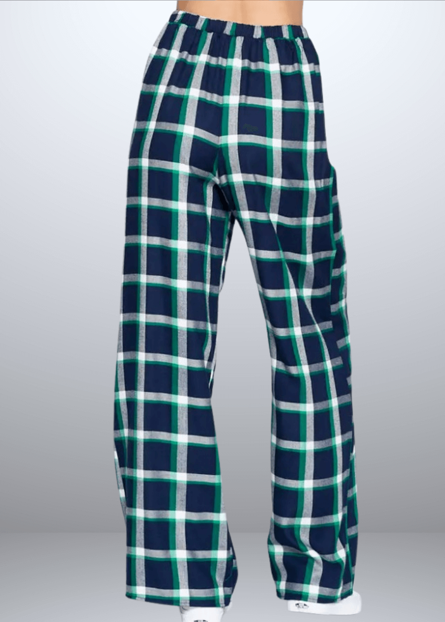 Made in USA Women's Rayon Plaid Lounge Pants, Relaxed Lounge Fit Plaid Pajama Pants, Material is Soft and Lightweight, High Rise, Red or Navy Plaid, Renee C N1313PT