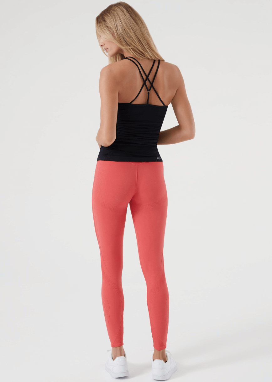 NUX Seamless BodyEngineered® design Spellbound Cami with Shelf Bra in Black | Yoga &amp; Athleisure Made in USA | Classy Cozy Cool Women’s Clothing Boutique