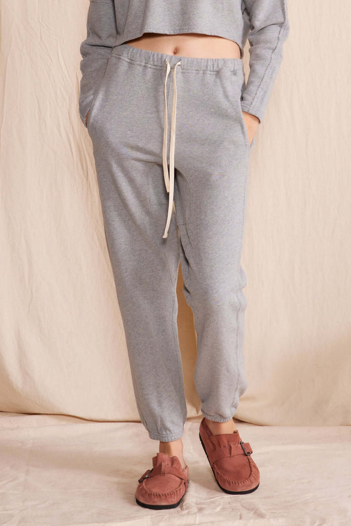 People of Leisure - Cruz Sweatpants - In a versatile heather gray, these comfort fit pants are the trusty sidekick for your daily grind or your lazy Sundays – ethically sourced, locally made, and upcycled with heart right in LA&