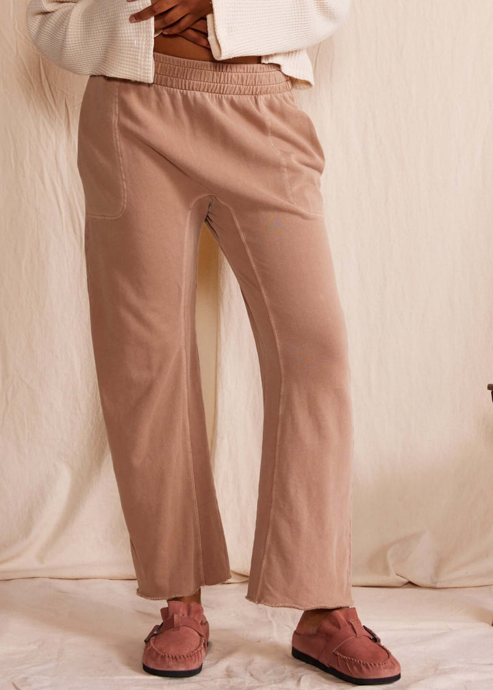 Somerset Sweatpant by People of Leisure — relaxed fit, 100% organic cotton, sustainable luxury. Brown. Made in USA. Sizes XS–XL.
