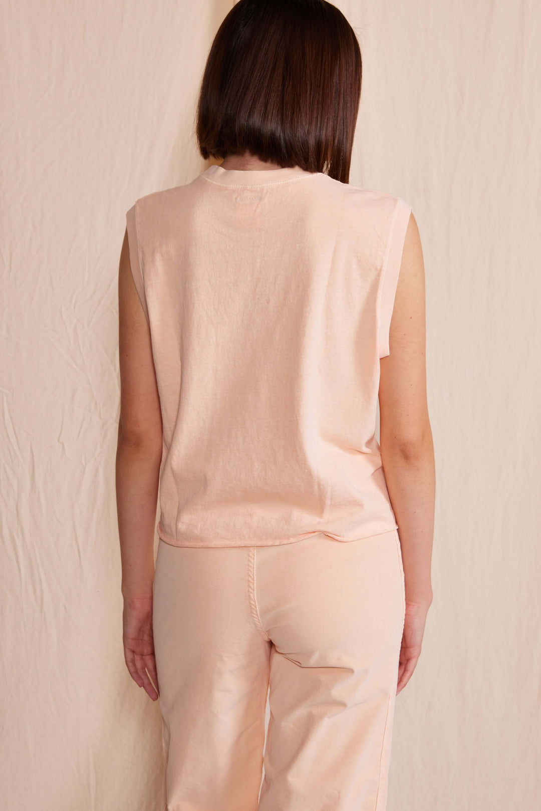 Ana Tank by People of Leisure — 100% organic cotton, relaxed fit, sleeveless in 6 colors. Ethically made in LA. Sizes XS–XL.