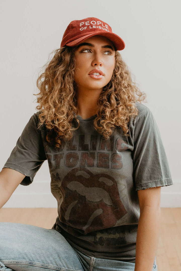 Rolling Stones Voodoo Sunkissed Tee by People of Leisure — 100% organic cotton, distressed graphic tee in Vintage Black. Made in LA. Sizes XS–XL
